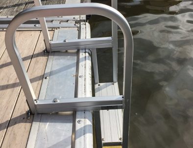 Ladder for easy exit from lake