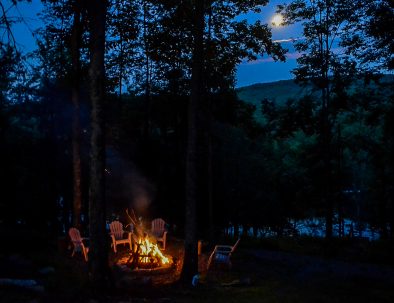 Fire pit by moonlight